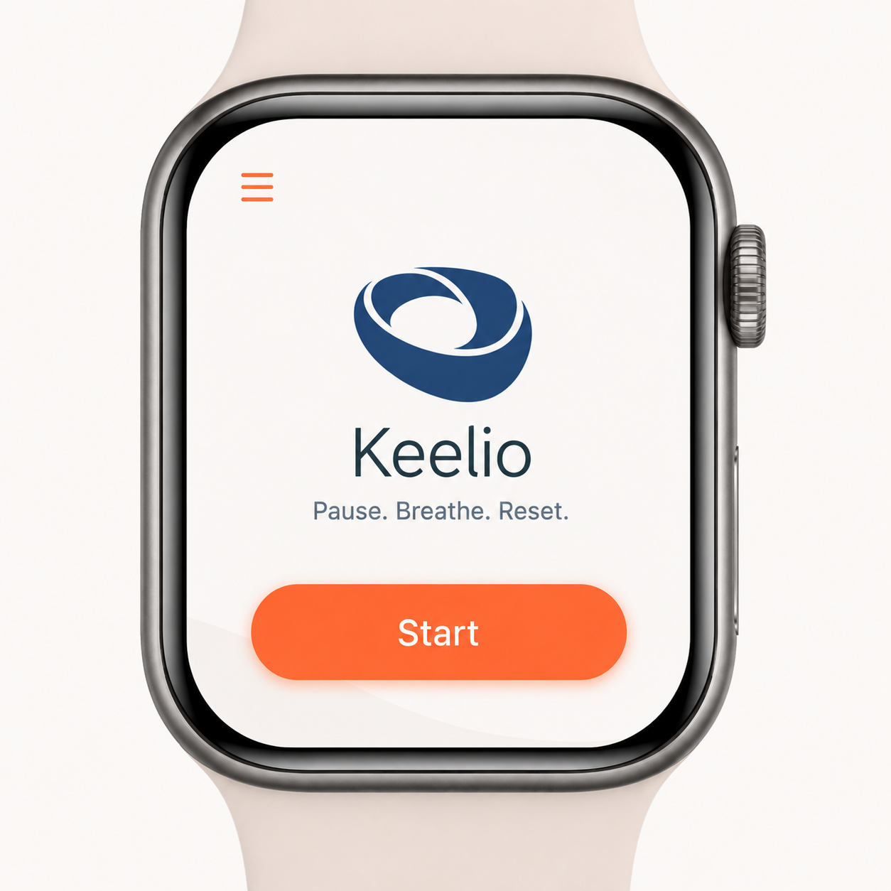Keelio app on Apple Watch with a Start button